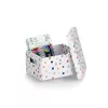 Zeller Caixa de armazenamento Dots branca com pontos 18,0 cm x 25,0 cm 14474