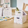 Zeller Caixa de armazenamento Dots branca com pontos 18,0 cm x 25,0 cm 14474