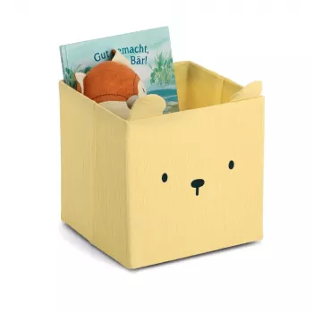 Zeller Caixa de armazenamento Bear amarela 28 x 28 x 28 cm 14491