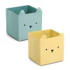 Zeller Caixa de armazenamento Bear amarela 28 x 28 x 28 cm 14491