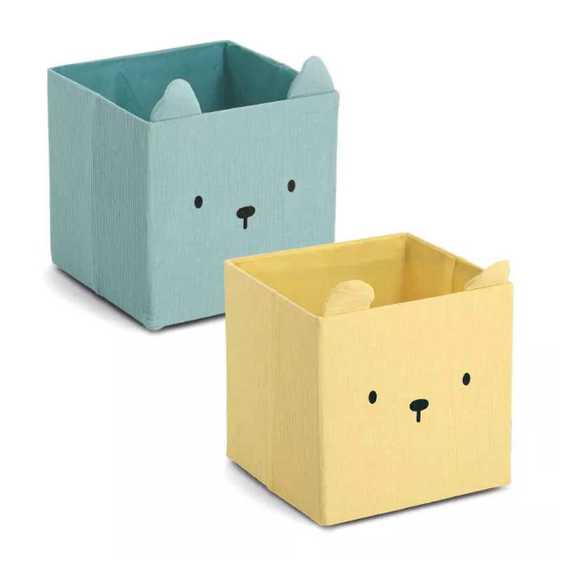 Zeller Caixa de armazenamento Bear amarela 28 x 28 x 28 cm 14491
