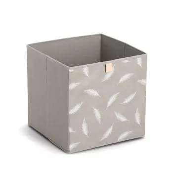 Zeller Caixa de armazenamento Feather taupe 32 x 32 x 32 cm 14537
