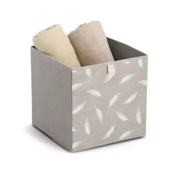 Zeller Caixa de armazenamento Feather taupe 32 x 32 x 32 cm 14537