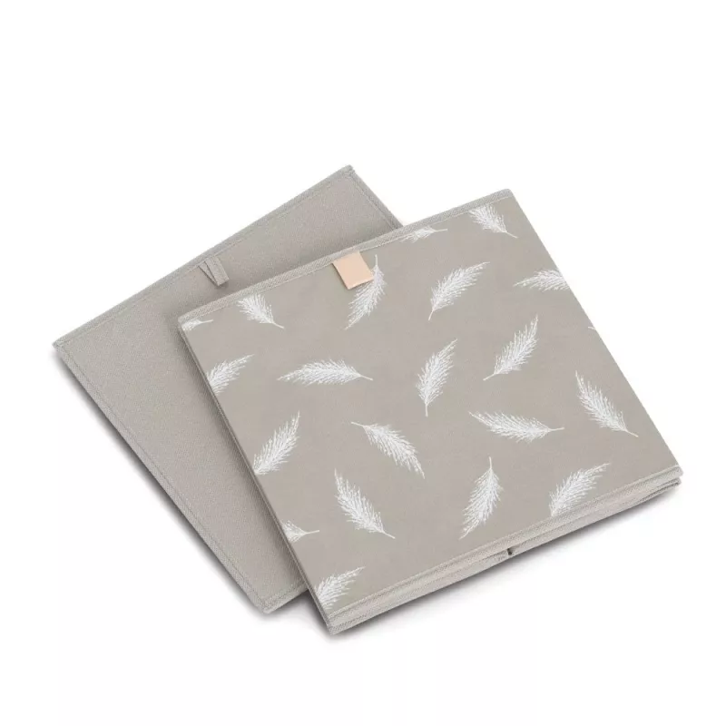 Zeller Caixa de armazenamento Feather taupe 32 x 32 x 32 cm 14537