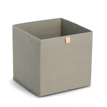 Zeller Caixa de armazenamento em tecido caqui 32x32x32 cm organizador cúbico dobrável 14540