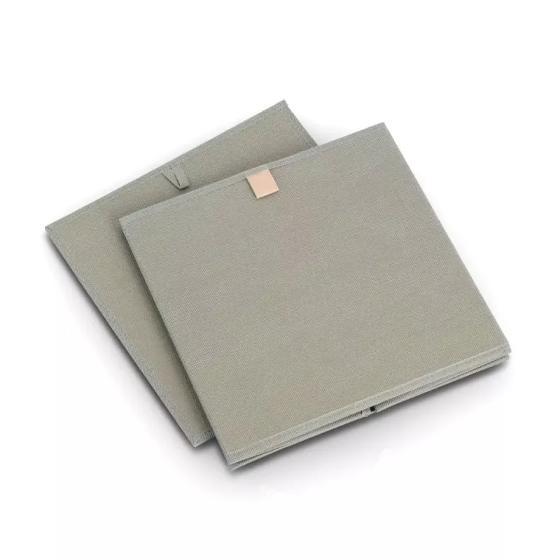 Zeller Caixa de armazenamento em tecido caqui 32x32x32 cm organizador cúbico dobrável 14540