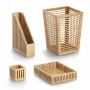 Zeller Porta-canetas de bambu castanho 8x8x8 cm 15201
