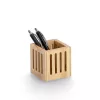 Zeller Porta-canetas de bambu castanho 8x8x8 cm 15201