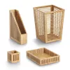 Zeller Porta-canetas de bambu castanho 8x8x8 cm 15201