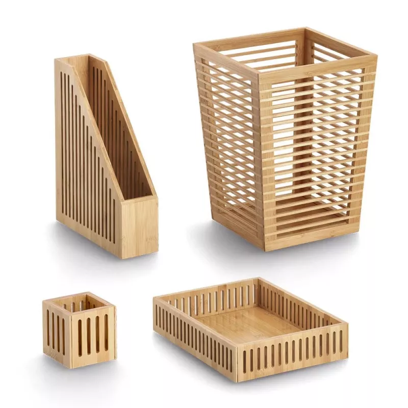 Zeller Porta-canetas de bambu castanho 8x8x8 cm 15201