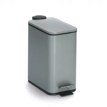 Zeller caixote do lixo com pedal 5 L verde-salva 18961