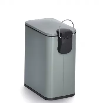 Zeller caixote do lixo com pedal 5 L verde-salva 18961