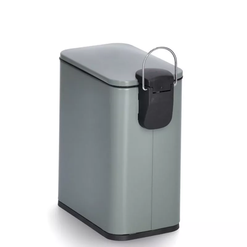 Zeller caixote do lixo com pedal 5 L verde-salva 18961