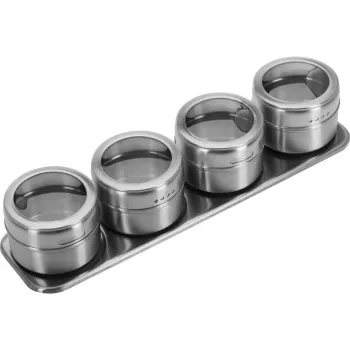 WESTMARK conjunto de tábuas de especiarias, 5 peças, tábua de bambu com 4 recipientes de vidro, 90 ml cada 65152260