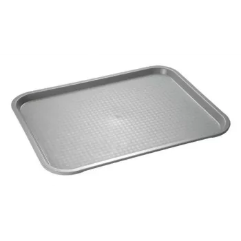 APS tabuleiro de fast-food 410 x 305 mm, polipropileno cinzento, altura 20 mm, 1 unid. (538)