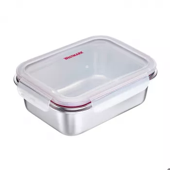 Westmark Rondo recipiente de conservação de alimentos em aço inoxidável, 1,3 L, prateado 23682270
