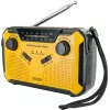 Rádio de exterior Schwaiger FM/AM com manivela e solar, resistente a salpicos e a choques, com lanterna amarelo/preto (RADK0001)