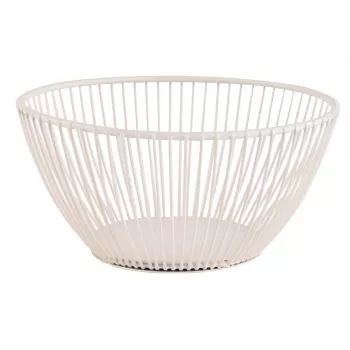 Cesto redondo para pão e fruta APS SVART, metal branco, 175 mm 30425