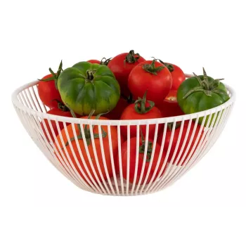 Cesto redondo para pão e fruta APS SVART, 200 mm, metal branco 30426