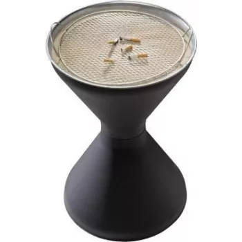 Cinzeiro APS DIABOLO 574 em aço galvanizado, 60 cm de altura, 40 cm de diâmetro, 1,5 kg de areia incluída