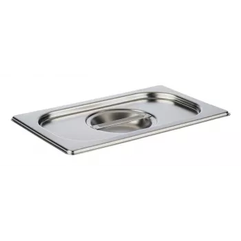 APS Tampa GN 1/4 265 x 162 x 30 mm aço inoxidável, sem abertura para colher, adequada para máquina de lavar loiça - 1 unid. 81495