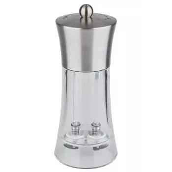 APS 40545 Moinho de sal e pimenta 2 em 1 18,5 cm aço inoxidável acrílico