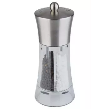 APS 40545 Moinho de sal e pimenta 2 em 1 18,5 cm aço inoxidável acrílico
