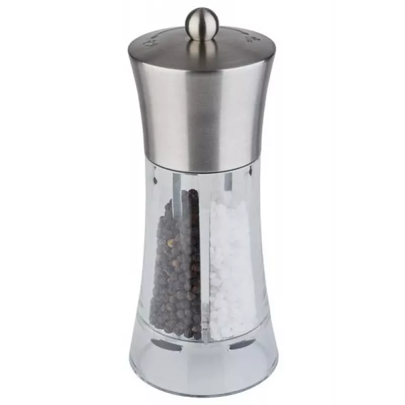 APS 40545 Moinho de sal e pimenta 2 em 1 18,5 cm aço inoxidável acrílico