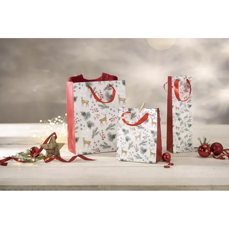 SIGEL GT121 Sacos de presente Natal, motivos aguarela, grande, 26 x 33 x 12 cm, conjunto de 5