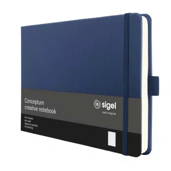 SIGEL Conceptum Caderno A5 horizontal grelha de pontos azul-escuro capa dura 132 páginas CO207