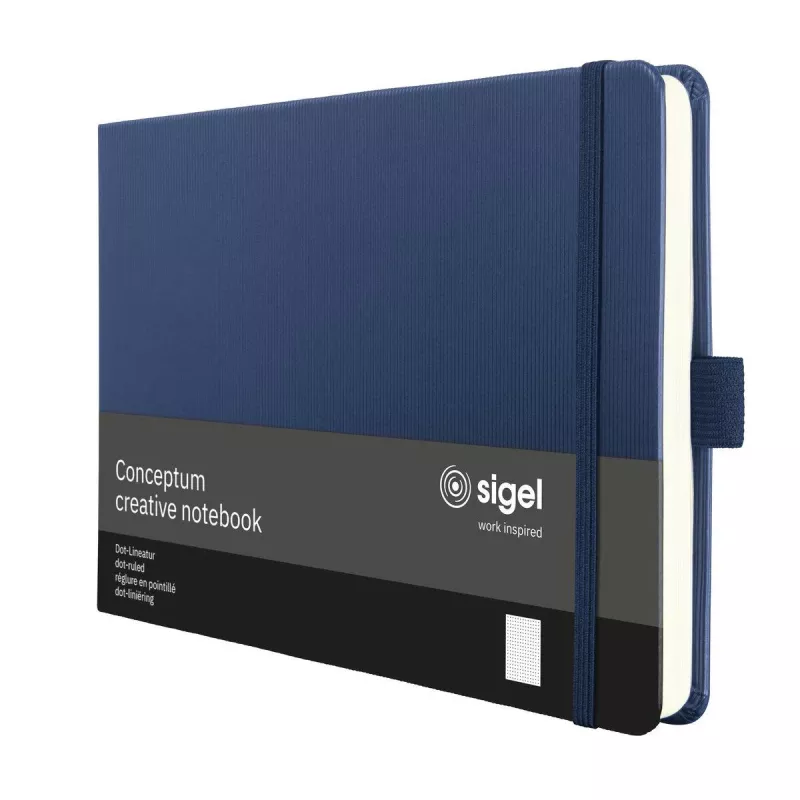 SIGEL Conceptum Caderno A5 horizontal grelha de pontos azul-escuro capa dura 132 páginas CO207