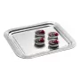 APS CLASSIC Prato de servir retangular 354 x 325 mm metal niquelado e cromado prateado com linhas (1 unid.)