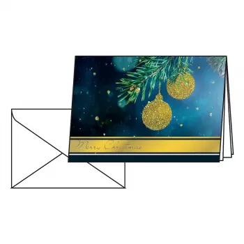Sigel DS065 Cartões de Natal Golden Glitter com envelopes, DIN A6, 10 unid.