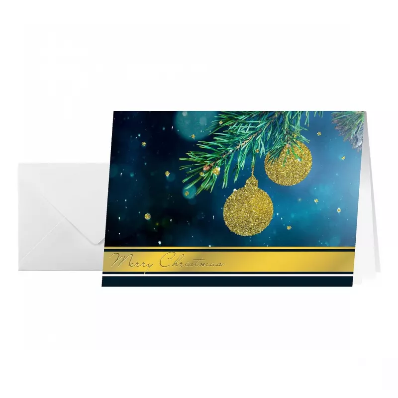 Sigel DS065 Cartões de Natal Golden Glitter com envelopes, DIN A6, 10 unid.
