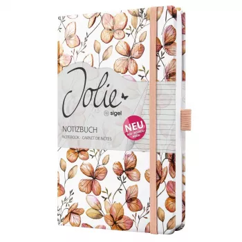 SIGEL Jolie Clover Blush caderno A5 com linhas, capa dura, 174 páginas, alperce/coral/vermelho JN363