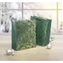 SIGEL GT118 sacos de presente, ornamentos dourados sobre verde, 26 x 32 cm, pack de 5