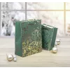 SIGEL GT118 sacos de presente, ornamentos dourados sobre verde, 26 x 32 cm, pack de 5