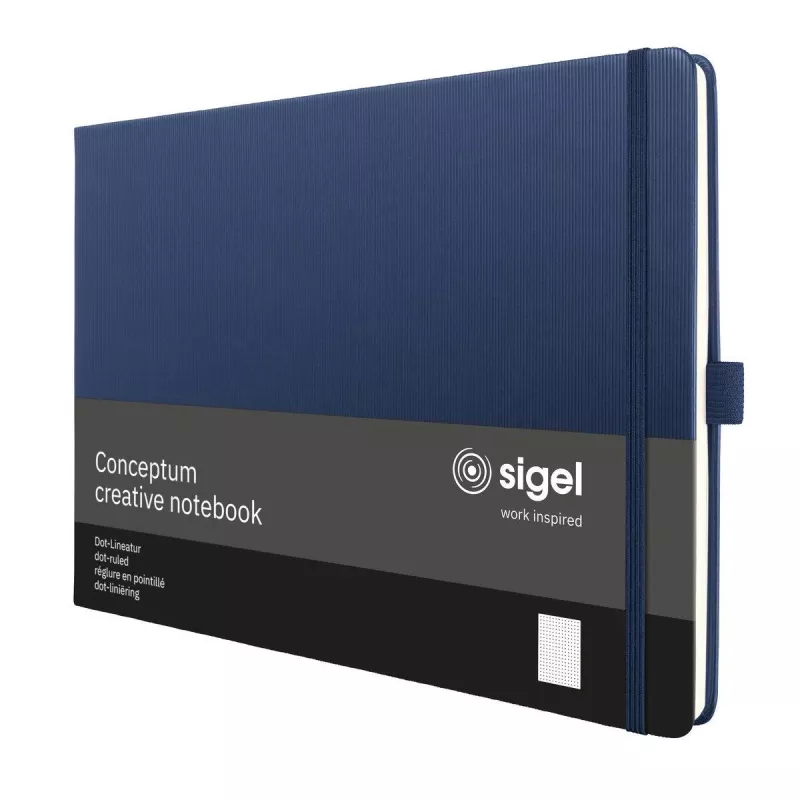 SIGEL Conceptum A4 formato horizontal pontilhado caderno azul-escuro capa dura 132 páginas CO206
