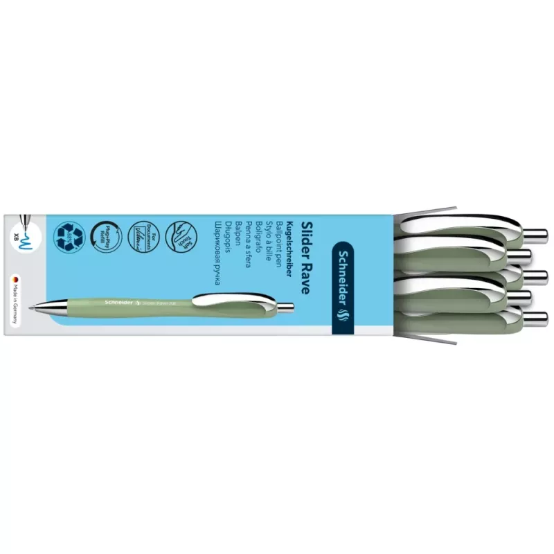 Schneider Slider Rave XB esferográfica, tinta azul, corpo verde 50-132544