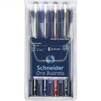 Schneider Edding One Business esferográfica, preto/azul/verde/vermelho, pack de 4 183094