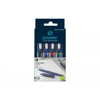 Schneider Edding One Business esferográfica, preto/azul/verde/vermelho, pack de 4 183094