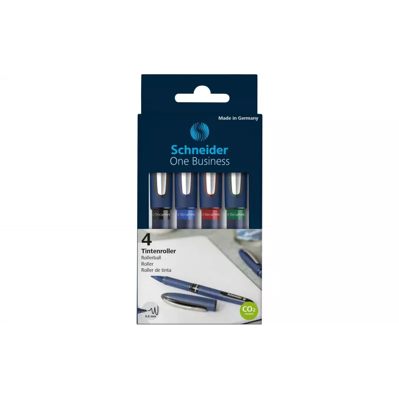 Schneider Edding One Business esferográfica, preto/azul/verde/vermelho, pack de 4 183094