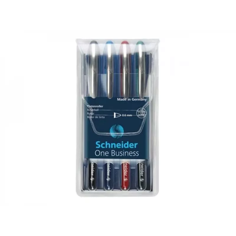 Schneider Edding One Business esferográfica, preto/azul/verde/vermelho, pack de 4 183094