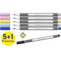 Conjunto de canetas de feltro Schneider Paint-It 070, 6 cores diferentes, ponta redonda 1 mm, tinta à base de água, tampa de segurança ventilada ML07010502