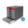 Unidade de gavetas DURABLE IDEALBOX PLUS DIN A4 com 7 gavetas, cinzento/vermelho 776303