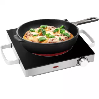 ProfiCook PC-EKP 1210 placa de cozinhar individual de infravermelhos, aço inoxidável 501210
