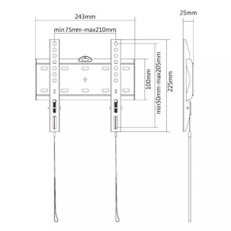 E+P suporte de parede 200x200 preto WHS104 5625404