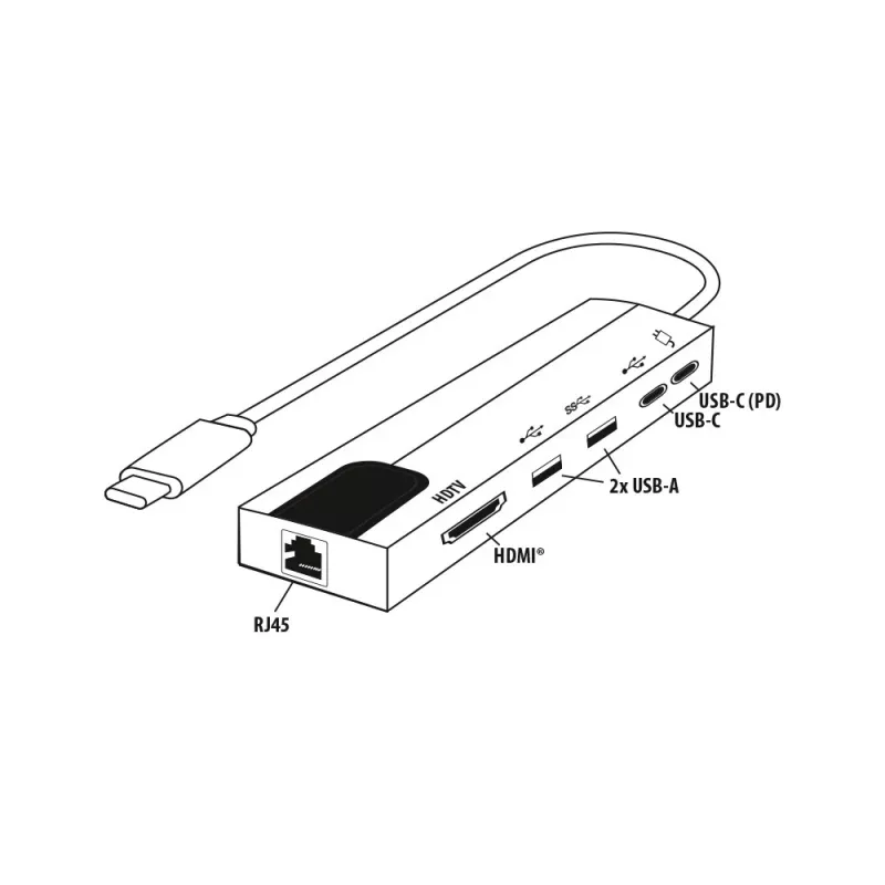 E+P adaptador multiporta USB-C 6-em-1 MPA6 preto/prateado