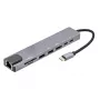 E+P adaptador multiporta USB-C 8-em-1 MPA8 preto/prateado