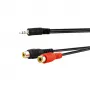 E+P cabo adaptador de áudio jack 3,5mm para 2 RCA fêmea 0,2m preto 463450